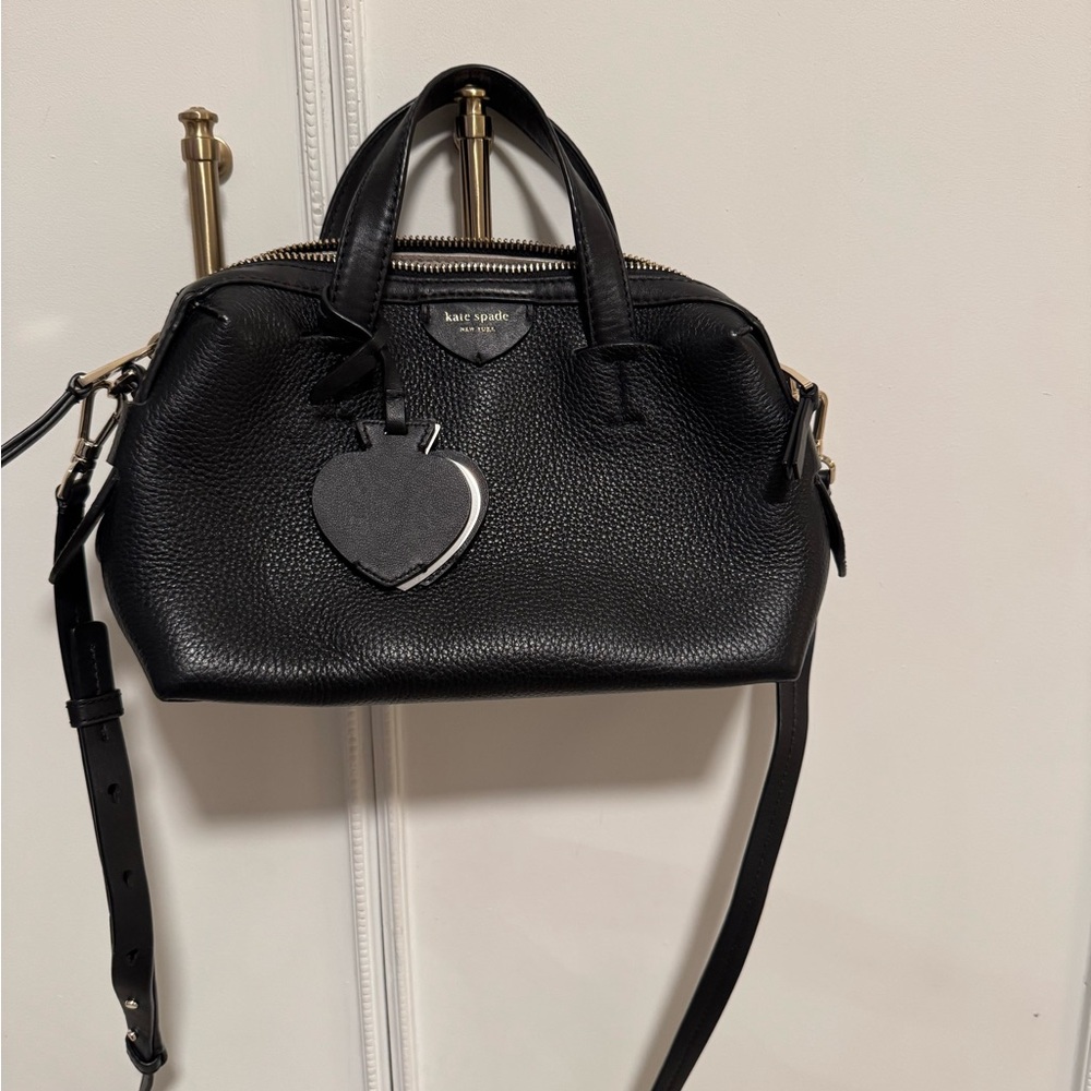 Kate Spade Black Crossbody Bag with Heart Charm
